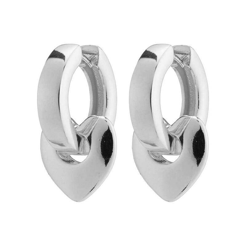 Pilgrim Iokaste Recycled Chunky Hoops - Silver Plated image number 0